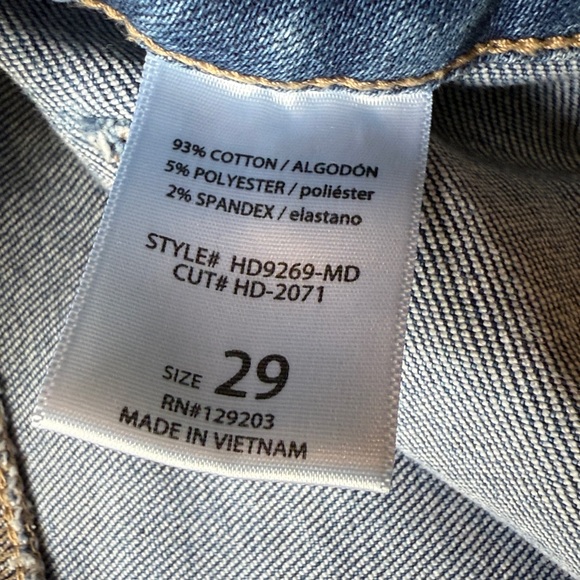 Hidden Jeans Nori Front Pocket Stretch Wide Leg- Medium Wash Size 29 - Picture 3 of 11